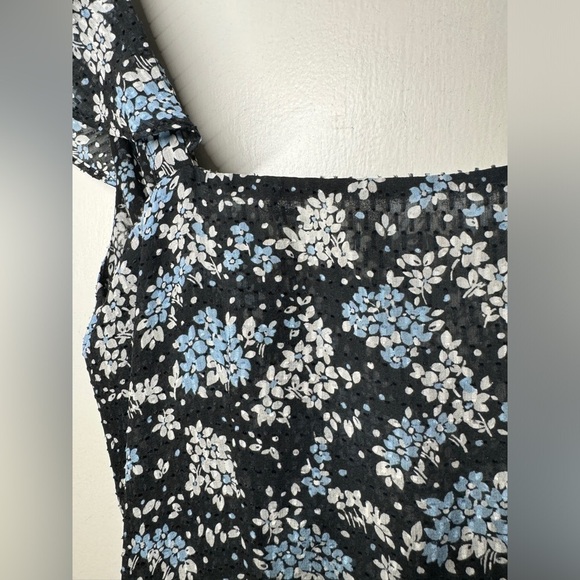 Veronica Beard Amal 100% Silk Black Blue White Floral Faux Wrap Midi Dress 0 - Picture 13 of 16